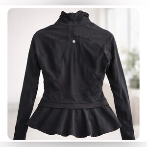 Lululemon Define Jacket – Black Ruffle Back Peplum Style – Women’s Zip Jacket 8